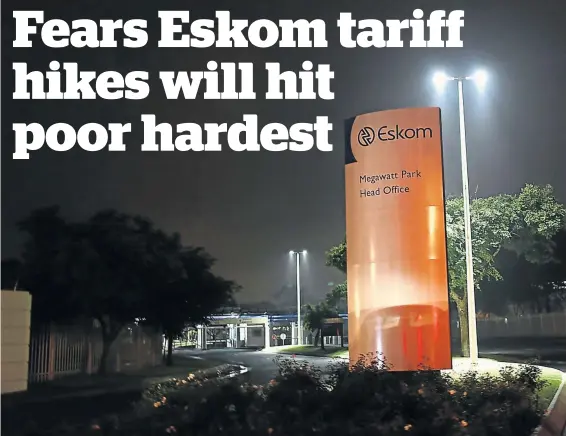  ?? /ALON SKUY ?? The entrance to Eskom’s Megawatt Park head office in Woodmead. The power utility was granted tariff hikes yesterday