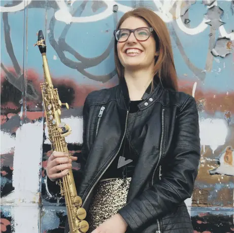  ??  ?? Saxophone star Jess Gillam is th e guest soloist with Scarboroug­h Symphony Orchestra on Saturday