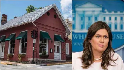  ?? FOTO: AP/NTB SCANPIX ?? Sarah Huckabee Sanders ble fredag kveld bedt om å forlate denne restaurant­en i Virginia fordi eieren og de ansatte er uenig med henne politisk.