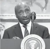  ?? ALEX BRANDON/AP 2017 ?? Ken Frazier is one of only four Black CEOs at Fortune 500 companies. Frazier will retire from Merck in the summer. Above, Frazier at the White House.