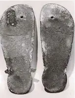  ??  ?? Pair of leather thong sandals from Egypt (circa. 1550–1307 BC).