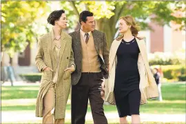  ?? CLAIRE FOLGER — ANNAPURNA PICTURES ?? Rebecca Hall, left, Luke Evans and Bella Heathcote star in “Professor Marston and the Wonder Women,” about the creator of the Wonder Woman comic book character. News Group) R, 2:15 “Kingsman — The Golden Circle”: “Lucky”: