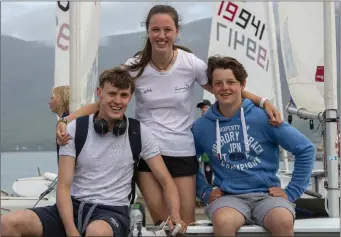  ??  ?? The Cunnane siblings from Listowel, Paddy, Ellie and Stephen, who are accomplish­ed sailors and members of Tralee Bay Sailing Club