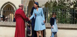  ?? ?? The Duchess of Cambridge leaving the Easter service at St George's Chapel.
