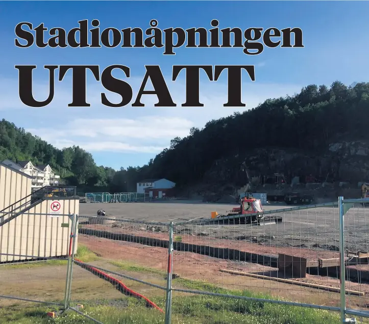  ?? FOT ?? BYGGEPLASS: Bjønnes Stadion er for tiden en stor byggeplass, der byens nye fotballsto­rstue snart skal begynne å ta form.