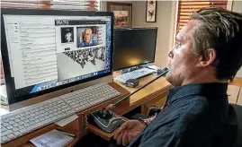  ??  ?? Patrick Bronte working on his Ngatoa.com website. He has interviewe­d some 300 war veterans and created the website as a public resource.