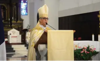  ?? RICARDO FLETE ?? El arzobispo habló durante actos el nataicio de Juan Pablo Duarte.
