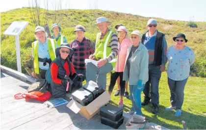  ?? Photo / Stuart Whitaker ?? Residents from three Pa¯ pa¯ moa retirement villages have teamed up with Tauranga and Te Puke Forest & Bird branches to put out and monitor traps in an area where dotterels are now nesting.