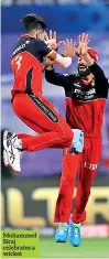  ??  ?? Mohammed Siraj celebrates a wicket