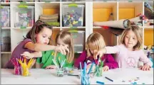  ?? Chantelle Kolesnik/calgary Herald ?? Art students draw a picture from one of their happiest life memories at the 4Cats Art Studio in Inglewood. From left, Ava Andrews, Meredith Larson, Jayda Perrin, and Christina Smith.