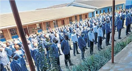  ?? Picture: Facebook ?? Pupils at Makaula Senior Secondary School in Mount Frere, where 240 pupils and staff members have tested positive for Covid-19.