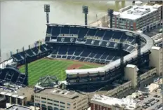  ?? Darrell Sapp/Post-Gazette ?? An aerial view of PNC Park on the North Shore.