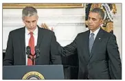  ?? PABLO MARTINEZ MONSIVAIS/AP ?? President Barack Obama praised departing Education Secretary Arne Duncan at the White House on Friday.