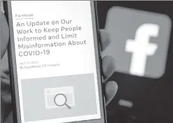  ?? ?? Confused: The author’s sound climate-change science keeps drawing warnings, but Facebook’s censorship elicits howls on many topics.