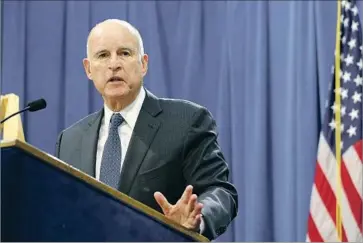  ?? Rich Pedroncell­i Associated Press ?? GOV. JERRY BROWN has supported past efforts to overhaul the board of the California Public Employees’ Retirement System. A proposal introduced this month would give the governor more power over the board.