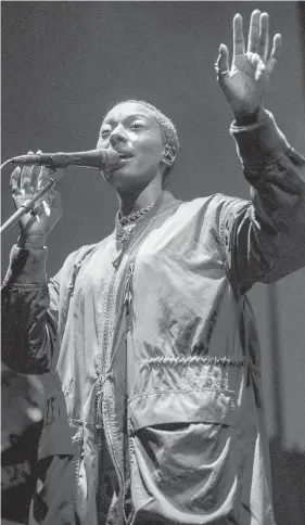  ??  ?? Amsterdam-based singer Szjerdene performs at Rifflandia.