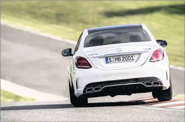  ??  ?? This is probably the most common view other drivers will have of the awesome Mercedes Benz AMG C63 S.
