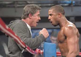  ?? WARNER BROS. ?? Sylvester Stallone, left, and Michael B. Jordan in a scene from 2015’s “Creed.” Jordan will make his directoria­l debut next year with “Creed III.”