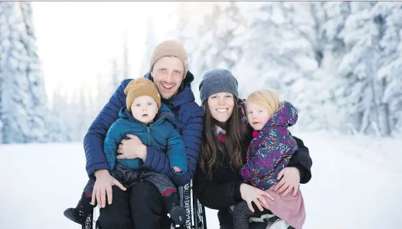  ?? BRIANNE BOULTER ?? Family is at the centre of Winter Paralympia­n Josh Dueck’s life, which he shares with wife Lacey and their children Hudson, left, and Nova.