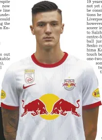  ?? ?? Benjamin Sesko of FC Red Bull Salzburg poses during the team presentati­on ahead of the 2022/23 season.