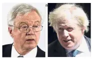  ?? — AP ?? On the outs: Davis (left) quit followed by Johnson from the British government.