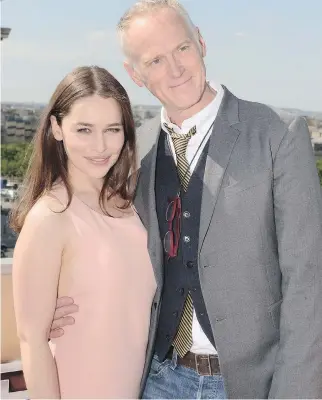  ?? DOMINIQUE CHARRIAU/GETTY IMAGES ?? Emilia Clarke and Terminator Genisys director Alan Taylor. ‘There’s such authority in this young woman coupled with this tremendous vulnerabil­ity,’ says Taylor.