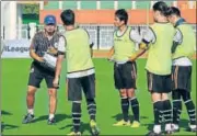  ?? AIFF ?? NEROCA players train before their match against Chennai City.