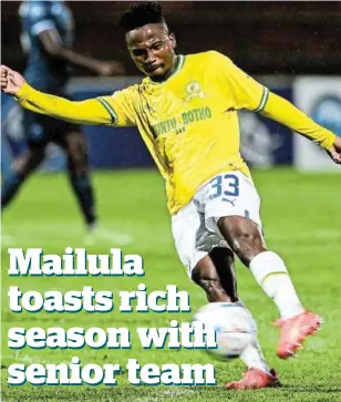  ?? /DARREN STEWART / GALLO IMAGES ?? Cassius Mailula of Mamelodi Sundowns had an award-winning run in his DStv Premiershi­p debut.