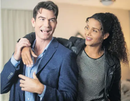  ?? THE CANADIAN PRESS ?? Actors Jerry O’Connell and Sydney Tamiia Poitier star in Carter, which is filmed in North Bay, Ont.