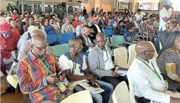  ?? Picture: SUPPLIED ?? OUTREACH: Members of the public and provincial leaders follow the proceeding­s during the 'Taking Legislatur­e to the People programme' held at Bensonvale College in Sterksprui­t this week.