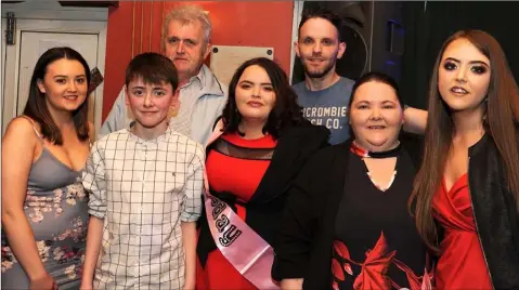  ??  ?? Celine Byrne-McGahon with her family members at Celine’s 21st in Soraghans Bar.