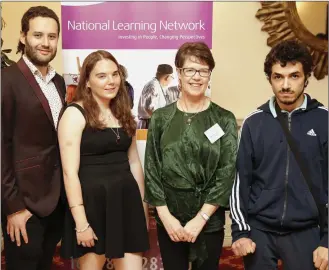  ??  ?? Speaker Colin Keogh, Jasmin Campion, Deborah Coughlan, area manager with the National Learning Network and Anas Abughalia.