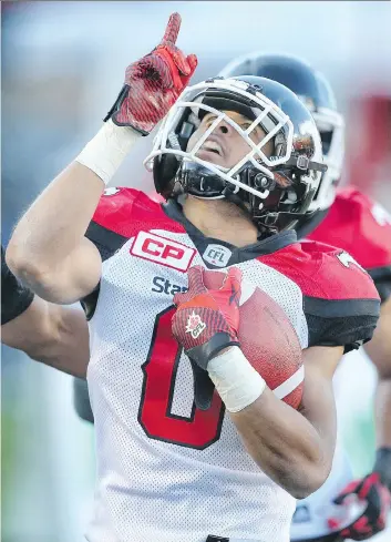  ?? AL CHAREST ?? Second-year cornerback Ciante Evans is pushing hard for a starting role in the Calgary Stampeders’ defensive backfield, perhaps at the expense of veteran Fred Bennett.