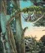  ?? APRIL I. NEANDER / UNIVERSITY OF CHICAGO / AFP ?? Ancient mammals that evolved to glide and live in trees are shown in an artist’s rendition.