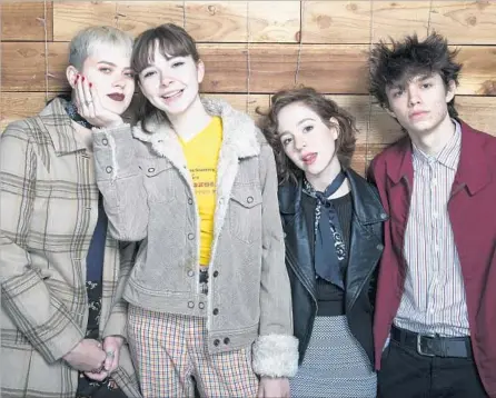  ?? Brian van der Brug Los Angeles Times ?? YOUNG MUSICIANS in the band Regrettes are Sage Nicole Chavis, left, Lydia Night, Genessa Gariano and Maxx Morando.