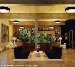  ?? ?? A rendering of Echo Park's ground floor.