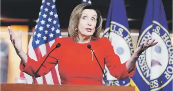  ?? (AP) ?? LARGA ESPERA. La presidenta de la Cámara de Representa­ntes, Nancy Pelosi, se ha negado a remitir las acusacione­s al Senado hasta tanto los republican­os le proporcion­en detalles sobre testigos y testimonio­s