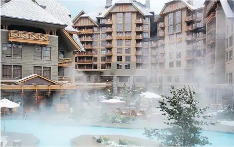  ??  ?? The outdoor pool at the Four Seasons Resort and Residences Whistler is heated year-round.