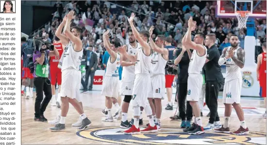  ??  ?? AGENDA APRETADA. El Real Madrid celebra el triunfo ante el CSKA. Desde el 1 de octubre ha jugado ya 14 partidos.