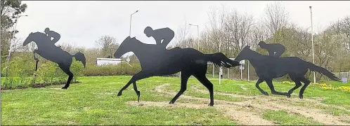  ?? Pictures: Barry Goodwin ?? The horses on the Orchard Heights roundabout on the A20