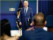  ?? EVAN VUCCI / ASSOCIATED PRESS ?? President Joe Biden listens to questions from reporters Thursday after speaking about the Chinese surveillan­ce balloon and other unidentifi­ed objects shot down by the U.S. military.