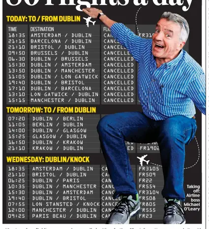  ??  ?? Taking off: Airline boss Michael O’Leary