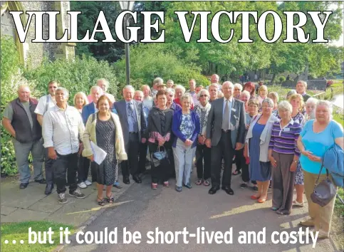  ??  ?? Protesters from Littlebour­ne gather outside the city Guildhall before the planning meeting