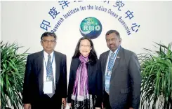  ??  ?? Sumith Nakandala- Additional Secretary Ministry of Foreign Affairs, Prof. Zhu Cuiping and Dr. Jayanath Colombage
