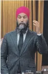  ?? ADRIAN WYLD CANADIAN PRESS ?? NDP Leader Jagmeet Singh said he is glad Trudeau and his family were unhurt.