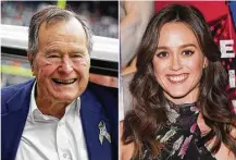  ?? Associated Press files ?? Former President George H.W. Bush reportedly touched actress Heather Lind during a promotiona­l event for MC’s “Turn: Washington’s Spies.” Lind accused the former president of touching her from behind while she was posing for a photo .