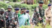  ?? — PTI ?? Defence minister Nirmala Sitharaman arrives to pay condolence­s to rifleman Aurangzeb’s family in Poonch on Wednesday.