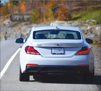  ?? JUSTIN PRITCHARD ?? Like a BMW or Lexus, the G70 feels heavy and dense, like it weighs five tons while cruising at a steady state. Give it further instructio­ns from the controls and the weight disappears and G70 feels remarkably lean and light.