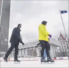  ?? Will Waldron / times union archive ?? Hannaford Supermarke­ts will make it possible for individual­s to rent skates for free each Saturday during the 2018-2019 season starting dec. 8 at the empire State Plaza in Albany.