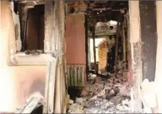  ?? ?? Et hus skudt sønder og sammen. Det er umuligt for mange ukrainere at vende hjem.